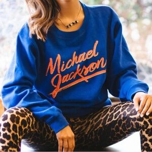 Junk Food Blue Michael Jackson Crew Neck Sweatshirt